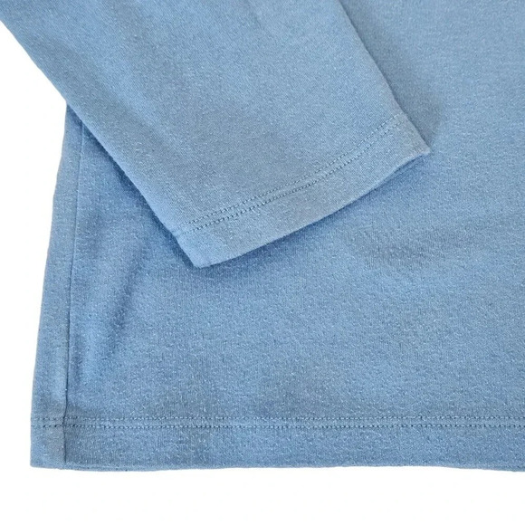 MC Sportswear Long Sleeve Light Blue Snowman Applique T-Shirt Tee Size XL Petite - Picture 6 of 10